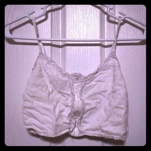 White floral crop top